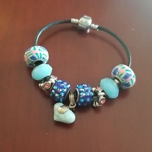 Larimar Heart charm 7 1/2 in